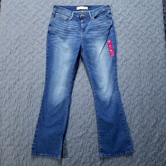 Levi's Denim - Levis Signature Jeans Womens 16M 33x32 Blue Mid Rise Bootcut Dark Wash Denim